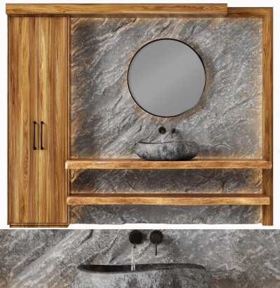 现代洗手台盆3D模型下载